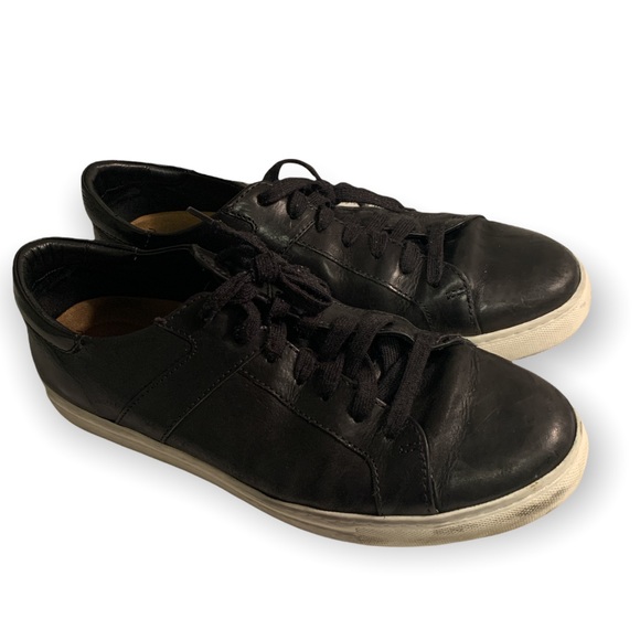 Trask black leather lace up low top sneakers tennis shoes men's size 10 casual - Picture 1 of 9